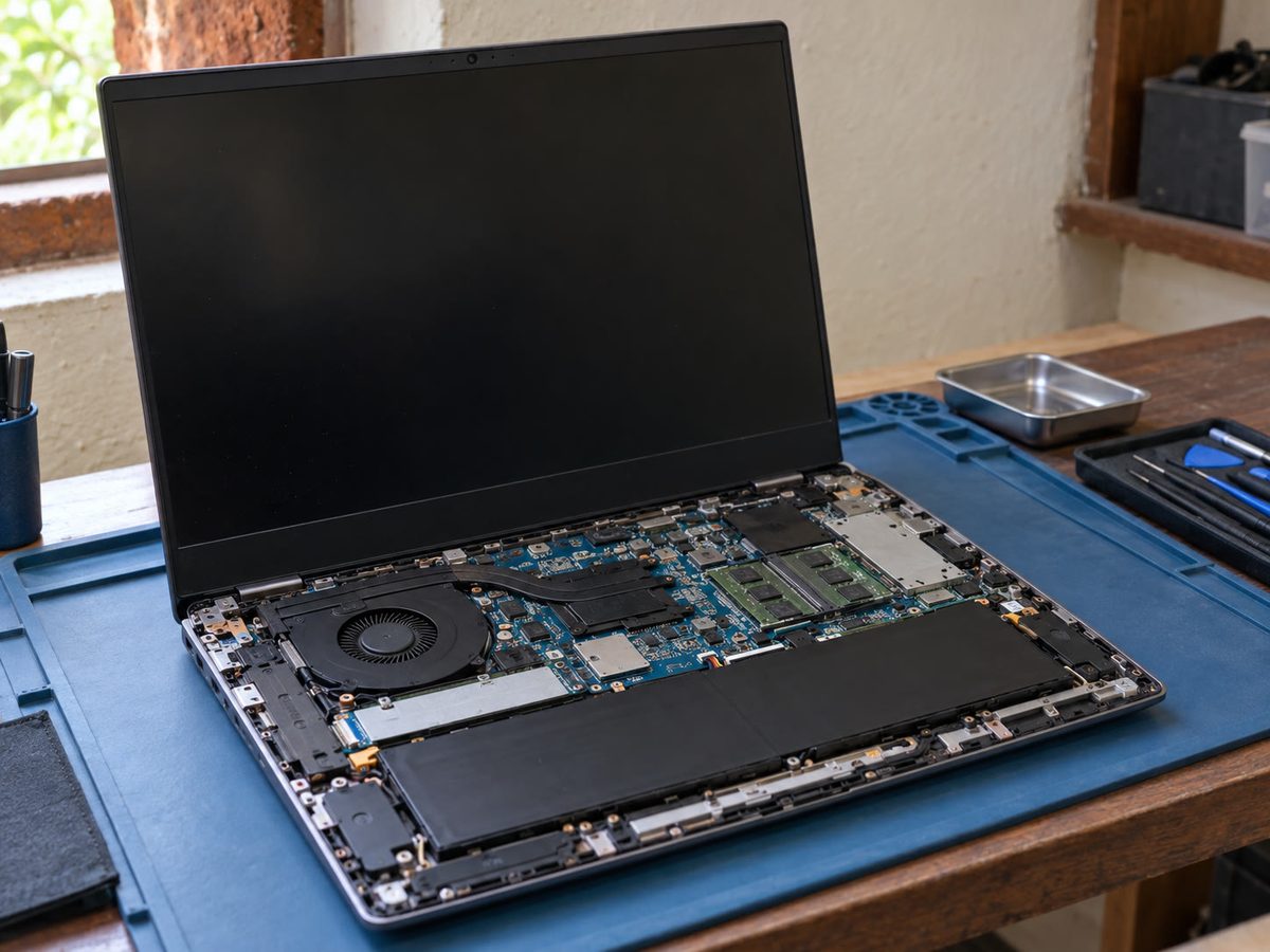 Open laptop එකක් tidy mat එකක, බලන්ගොඩ ජනේල එළිය